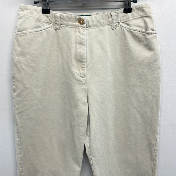 Vintage Lauren Ralph Lauren 100% Cotton Textured High Waisted Pants 10 - Picture 2 of 14